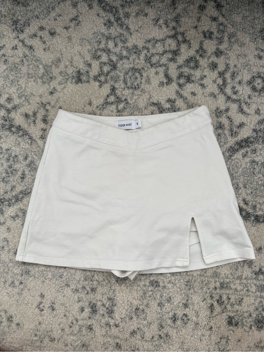 Tiger Mist Cream Mini Skort with Seam Detail